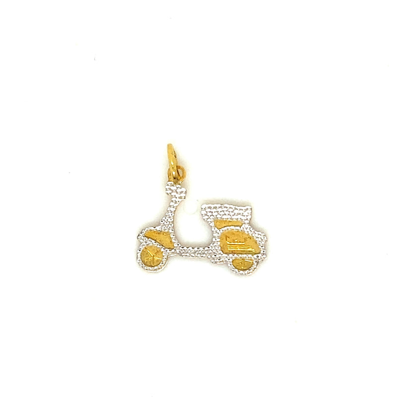 18CT YELLOW AND WHITE GOLD SCOOTER