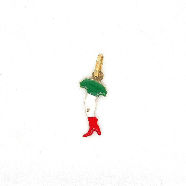 18CT YELLOW GOLD ENAMELLED ITALY CHARM 