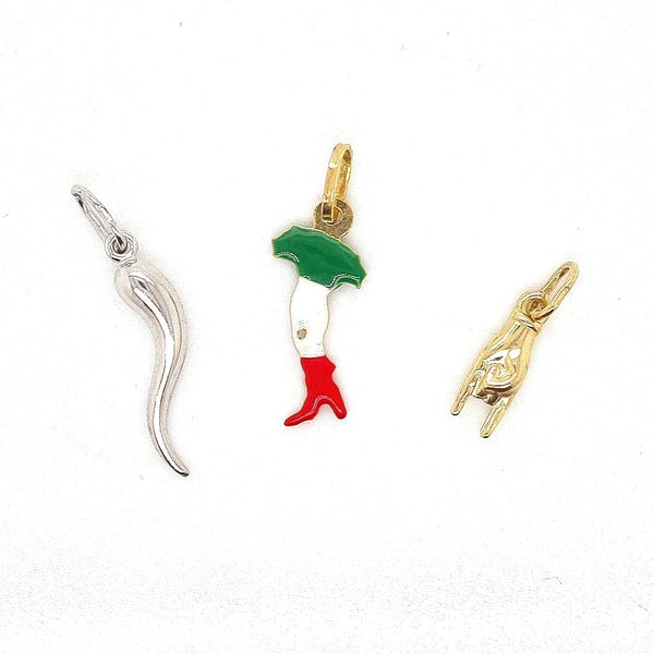 18CT YELLOW GOLD ENAMELLED ITALY CHARM 