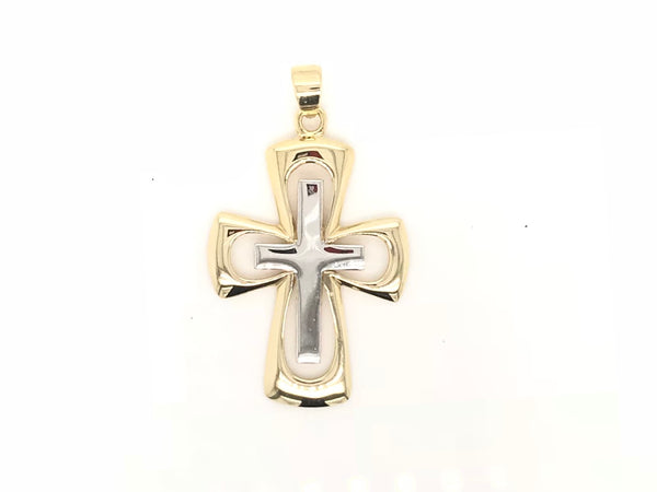 9ct Yellow and White Gold CROSS 