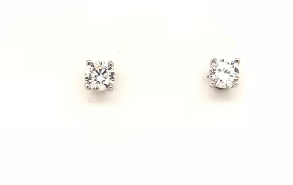 18ct White Gold Swarovski Stud Earrings 