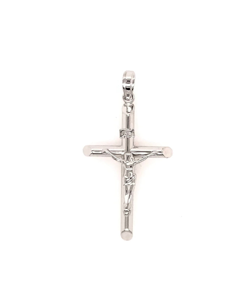 CROSS 18CT WHITE GOLD FULL FIGURE HOLLOW MADE IN ITALY