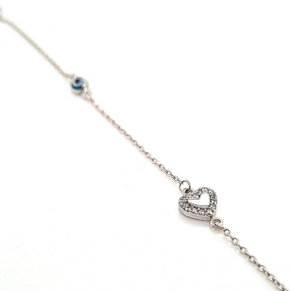 18ct White Gold Protect My Heart Bracelet