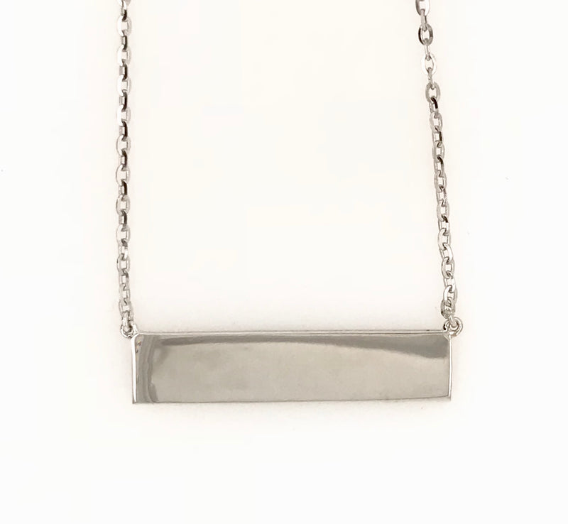 9ct White Gold ID Necklace 