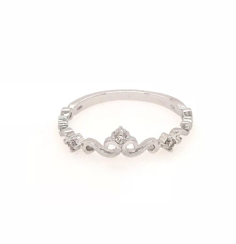 10ct White Gold Crown Ring  4