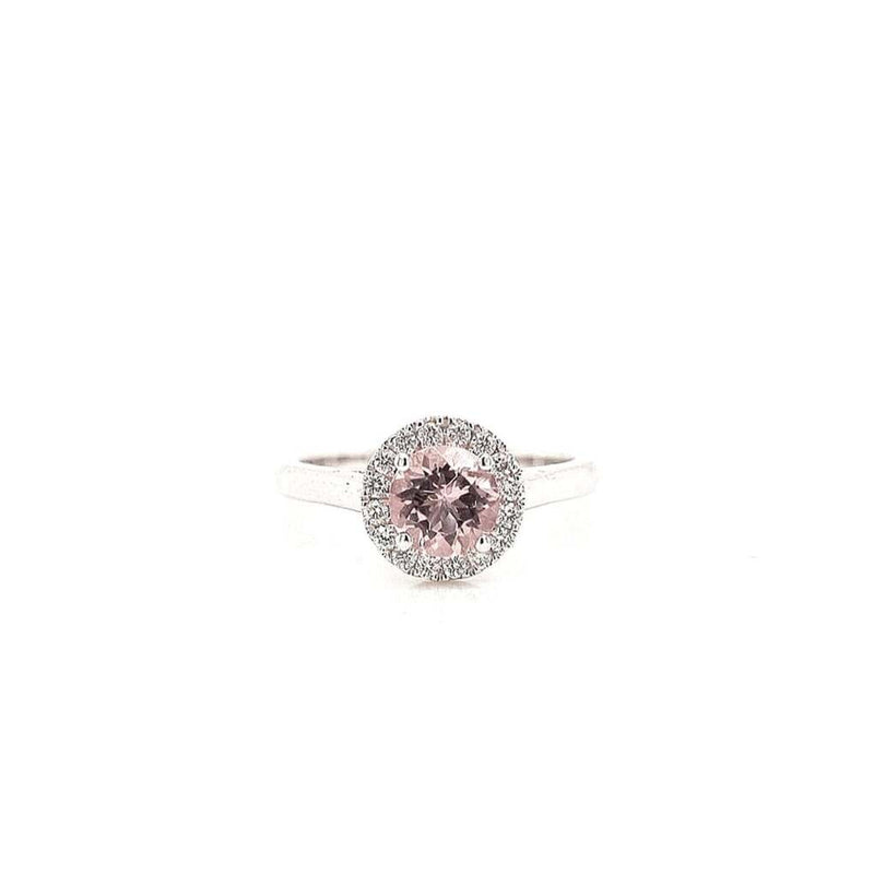 18ct White Gold Morganite & Diamond Ring