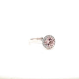 18ct White Gold Morganite & Diamond Ring