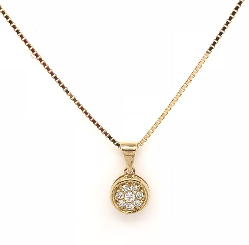 18CT YELLOW GOLD PENDANT PAVÉ SET WITH DIAMONDS HAND CRAFTED