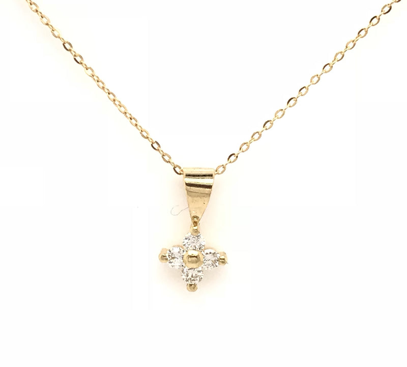 18ct Yellow Gold Diamond Pendant 