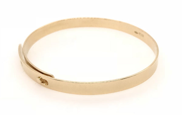 18CT YELLOW GOLD BELT STYLE BANGLE HAND CRAFTED