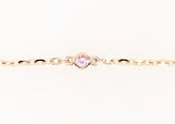 9CT ROSE AND YELLOW GOLD 3 STONE BRACELET BEZEL SET NATURAL PINK SAPPHIRES HAND CRAFTED