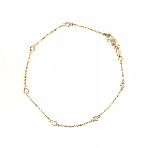 BRACELET 18CT ROSE GOLD DIAMOND BRACELET HAND CRAFTED