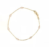 18CT YELLOW AND ROSE GOLD BRACELET BEZEL SET DIAMONDS HAND CRAFTED 4