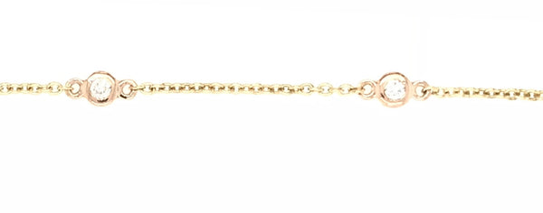 18CT YELLOW AND ROSE GOLD BRACELET BEZEL SET DIAMONDS HAND CRAFTED 4