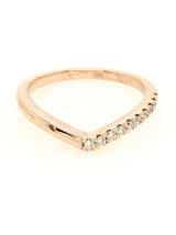 9CT ROSE GOLD SHIMMERING VICTORY STACKABLE CLAW SET RING BRILLIANT CUT DIAMONDS HAND CRAFTED 