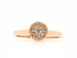 9CT ROSE GOLD SPOT ME ROUND TOP RING CHILD / ADULT PAVÉ SET BRILLIANT CUT DIAMONDS HAND CRAFTED 