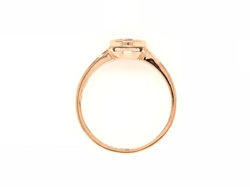 9CT ROSE GOLD SPOT ME ROUND TOP RING CHILD / ADULT PAVÉ SET BRILLIANT CUT DIAMONDS HAND CRAFTED 