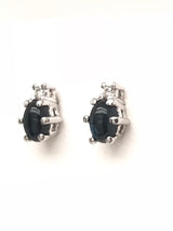 9ct White Gold Gem Stone Stud Earrings  7