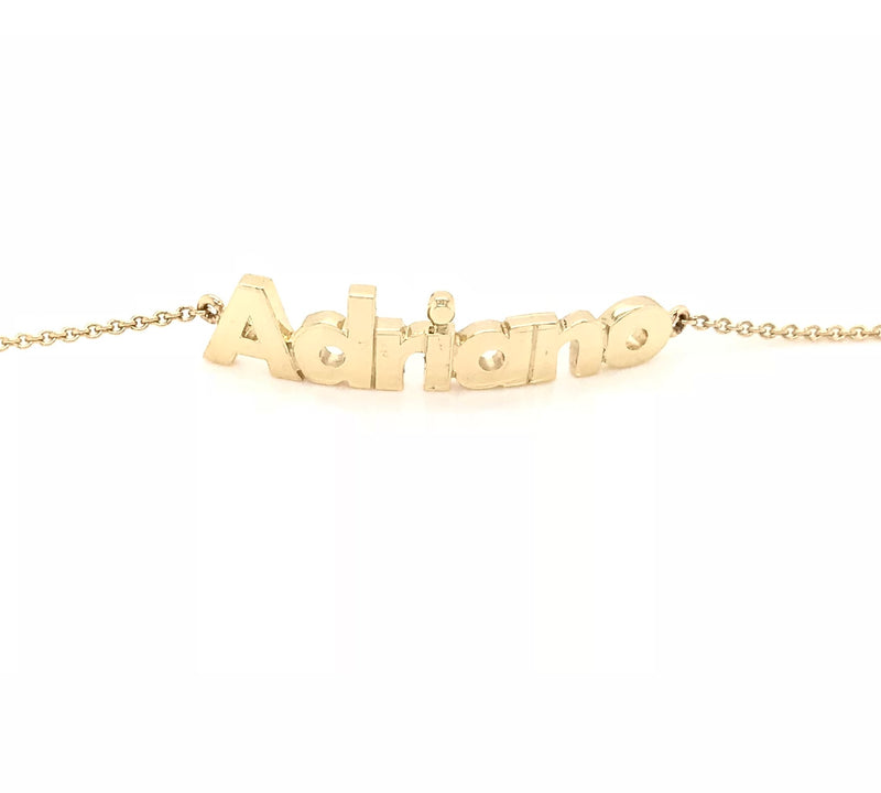 9CT YELLOW GOLD NAME ADRIANO BRACELET