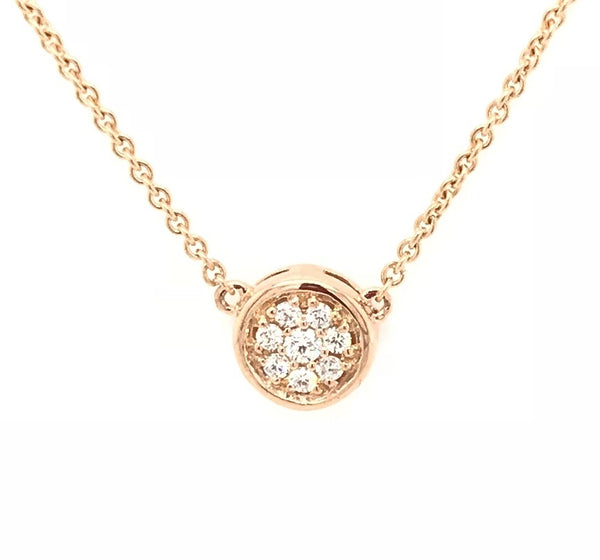 NECKLACE 18CT ROSE GOLD PAVÉ SET DIAMOND NECKLACE HAND CRAFTED