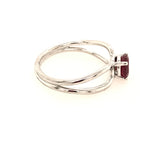 18CT WHITE GOLD CHILD OR ADULT DRESS RING BRILIANT CUT RUBY CLAW SET HAND CRAFTED