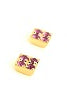 18CT YELLOW GOLD PINK SAPPHIRE STUDS HAND CRAFTED