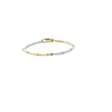 CHILD 18CT YELLOW AND WHITE GOLD BANGLE 4 BARS GYPSIE SET FEATURING NATURAL BRILLIANT CUT DIAMONDS HAND CRAFTED BY CRICELLI