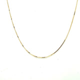 9CT YELLOW GOLD BOX CHAIN 45CM LONG ITALIAN MADE