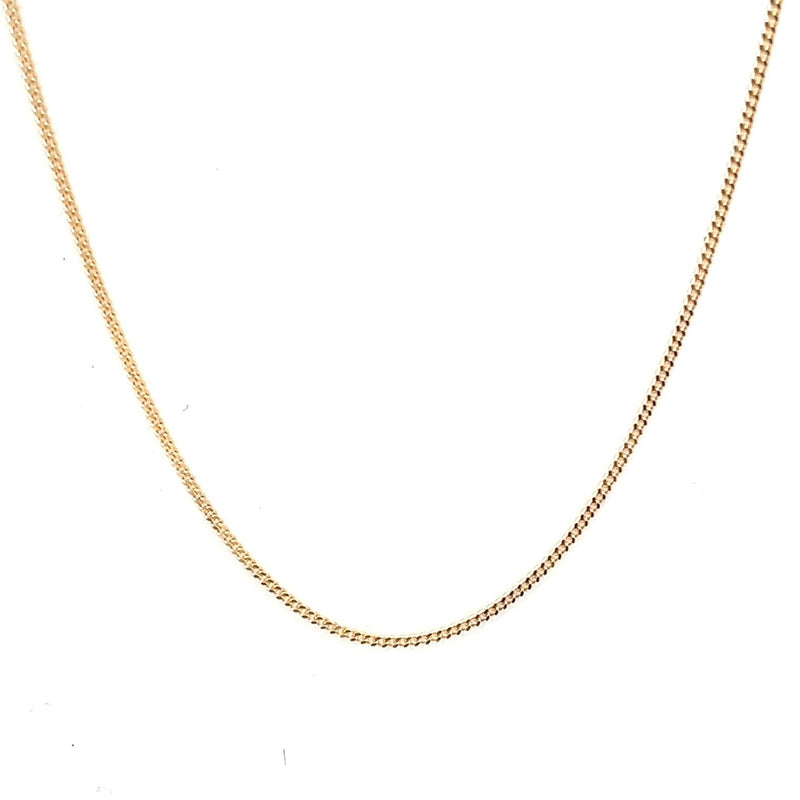 9CT YELLOW GOLD CURBY CHAIN 45CM LONG ITALIAN MADE