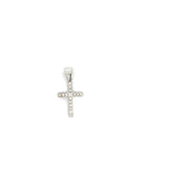 18CT WHITE GOLD CROSS CLAW SET BRILLIANT CUT DIAMONDS HAND CRAFTED