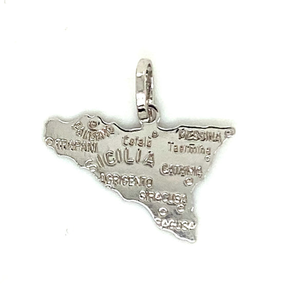 18ct White gold Sicily map