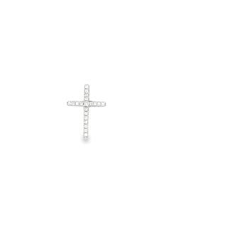 CROSS 18CT WHITE GOLD BRILLIANT CUT DIAMOND CLAW SET HAND CRAFTED 