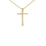 CROSS 18CT YELLOW GOLD BRILLIANT CUT DIAMONDS CLAW SET HAND CRAFTED 4
