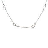 NECKLACE S/SILVER 925 TRACE LINK AND 5 LOVE KNOTS ITALIAN MADE