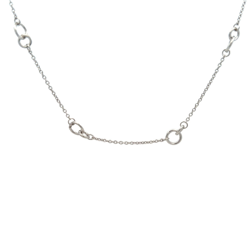 NECKLACE S/SILVER 925 TRACE LINK AND 5 LOVE KNOTS ITALIAN MADE