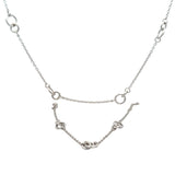 NECKLACE S/SILVER 925 TRACE LINK AND 5 LOVE KNOTS ITALIAN MADE